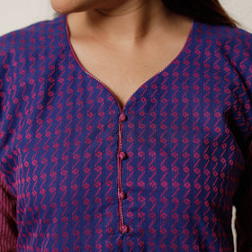  Running Stitch Cotton Straight Kurta with Jacquard Patchwork 14 