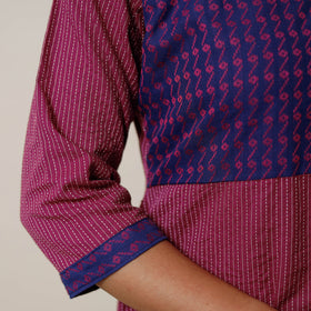  Running Stitch Cotton Straight Kurta with Jacquard Patchwork 14 