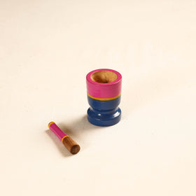  Handmade Lacquered Wooden Mortar & Pestle Set - Small 