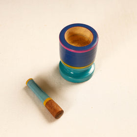  Handmade Lacquered Wooden Mortar & Pestle Set - Small 
