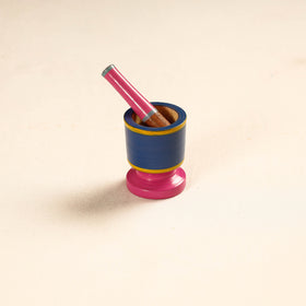  Handmade Lacquered Wooden Mortar & Pestle Set - Small 