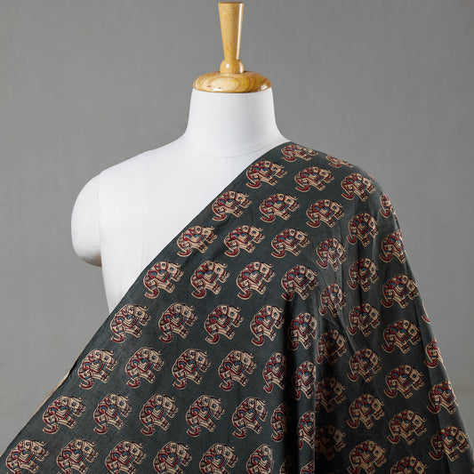 Grey - Kalamkari Printed Cotton Fabric