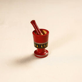  Handmade Lacquered Wooden Mortar & Pestle Set - Small 
