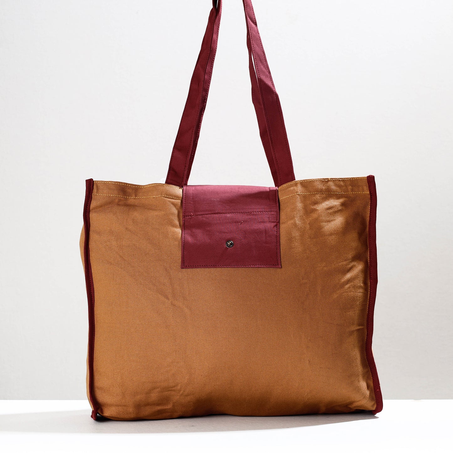 Brown - Handpainted Kalamkari Natural Dyed Cotton Shoulder Bag