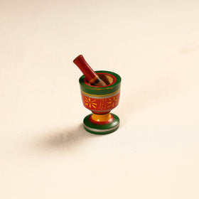  Handmade Lacquered Wooden Mortar & Pestle Set - Small 