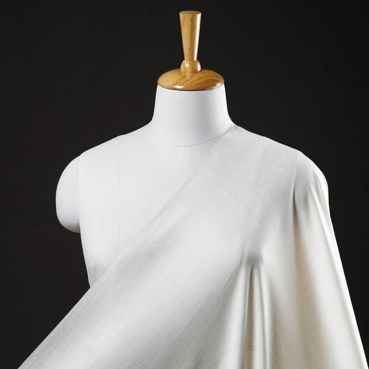 White - Vidarbha Tussar Silk Cotton Handloom Fabric