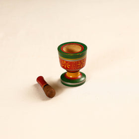  Handmade Lacquered Wooden Mortar & Pestle Set - Small 