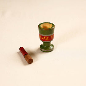  Handmade Lacquered Wooden Mortar & Pestle Set - Small 
