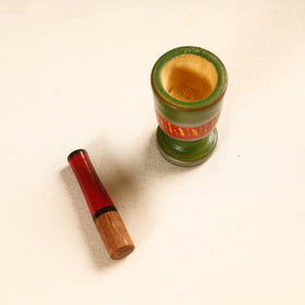 Handmade Lacquered Wooden Mortar & Pestle Set - Small 