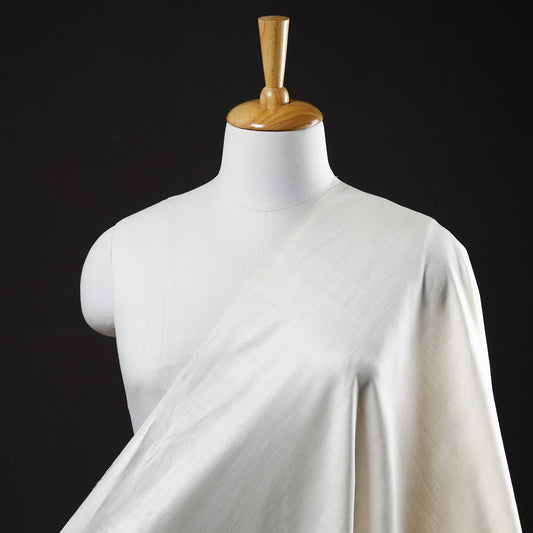 White - Vidarbha Tussar Silk Cotton Handloom Fabric