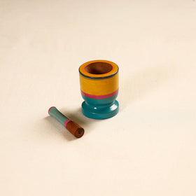  Handmade Lacquered Wooden Mortar & Pestle Set - Small 