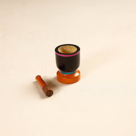  Handmade Lacquered Wooden Mortar & Pestle Set - Small 