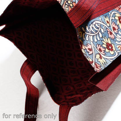 Black - Handpainted Kalamkari Natural Dyed Cotton Shoulder Bag
