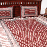 Block printed cotton bed cover