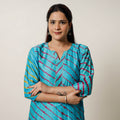 Buy Leheriya Tie-Dye Chanderi Silk Long Kurta Online l iTokri.com