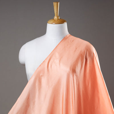 Orange - Peach Prewashed Plain Pure Silk Fabric