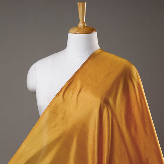 Mustard Prewashed Plain Pure Silk Fabric