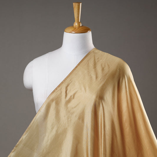 Brown - Beige Prewashed Plain Pure Silk Fabric