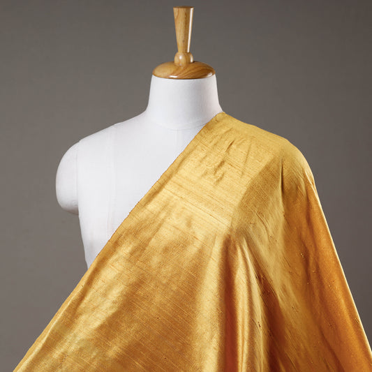 Yellow Handloom Pure Silk Dupion Fabric