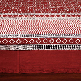 Red - Bagh Block Printed Cotton Single Bed Cover with Pillow Covers (94 x 64 in)