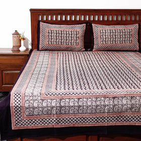  Bagh Block Printed Cotton Single Bed Cover with Pillow Covers 