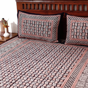  Bagh Block Printed Cotton Single Bed Cover with Pillow Covers 