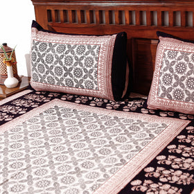 Multicolor - Bagh Block Printed Cotton Single Bed Cover with Pillow Covers (94 x 64 in)