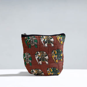 Handmade Quilted Kalamkari Printed Utility Pouch 03