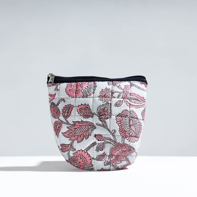 Handmade Quilted Sanganeri Block Printed Utility Pouch 06