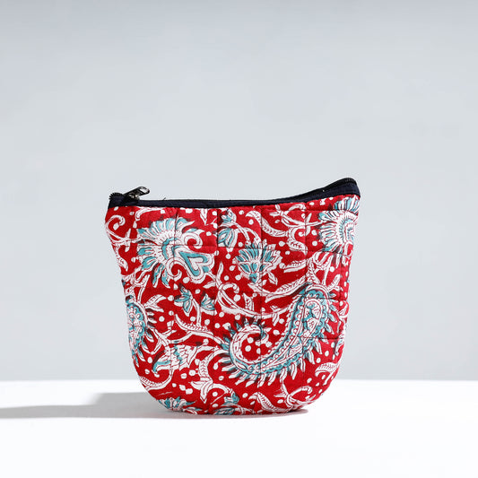 Handmade Quilted Sanganeri Block Printed Utility Pouch 07