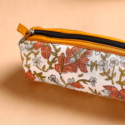 Handcrafted Quilted Sanganeri Multipurpose Pencil Pouch 02