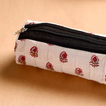 Handcrafted Quilted Sanganeri Multipurpose Pencil Pouch 03