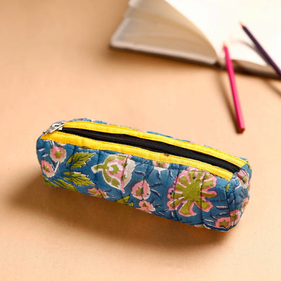 Handcrafted Quilted Sanganeri Multipurpose Pencil Pouch 05