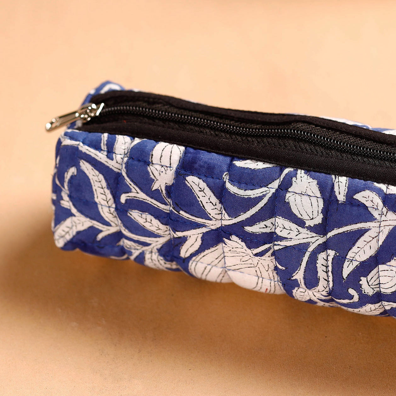 Handcrafted Quilted Sanganeri Multipurpose Pencil Pouch 07