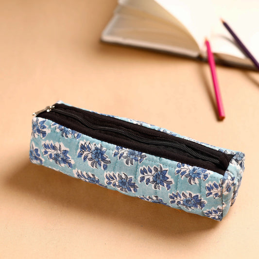 Handcrafted Quilted Sanganeri Multipurpose Pencil Pouch 08