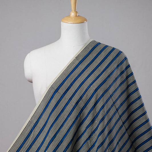 Blue - Bagru Block Printed Cotton Fabric 08