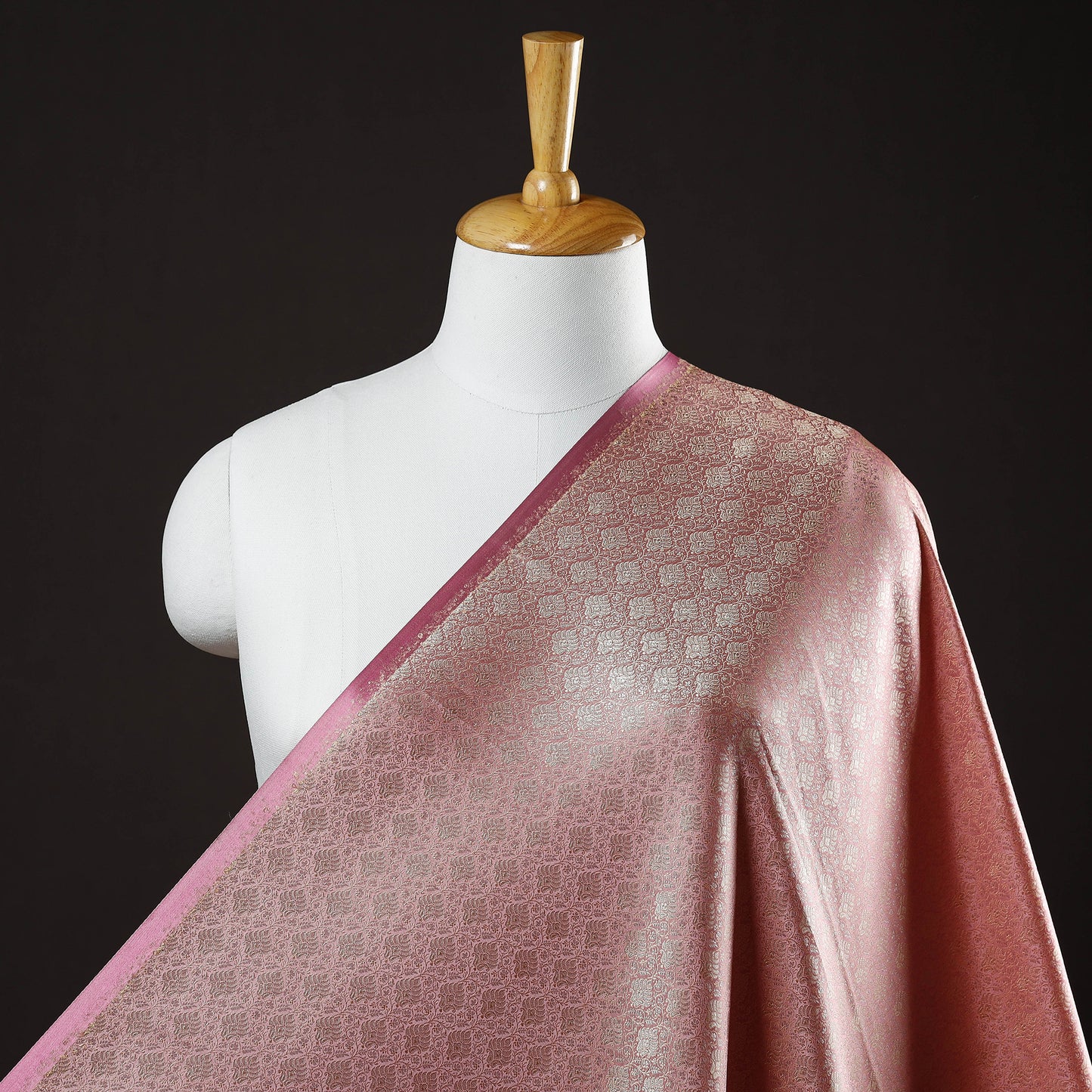 Pink - Banarasi Jacquard Brocade Viscose Silk Fabric