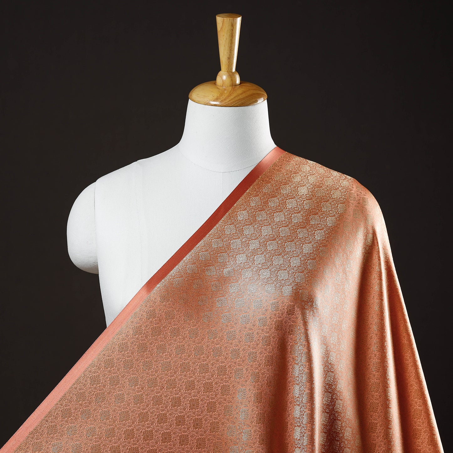Brown - Banarasi Jacquard Brocade Viscose Silk Fabric