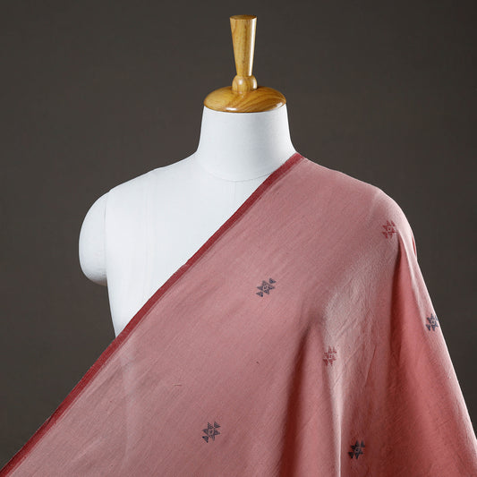 Red - Organic Kala Cotton Pure Handloom Small Buti Fabric