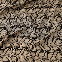 Black - Leafy Bel Dabu Bagru Block Print Cotton Fabric