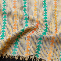 Beige - Bengal Kantha Embroidery Silk Handloom Stole