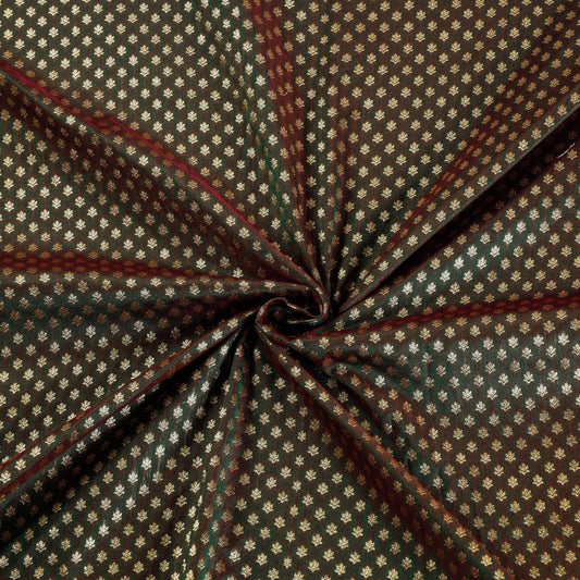 Green - Banarasi Jacquard Brocade Viscose Silk Fabric