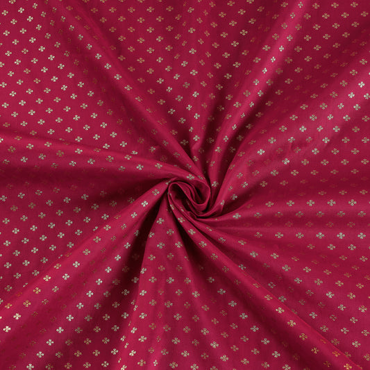 Pink - Banarasi Jacquard Brocade Viscose Silk Fabric