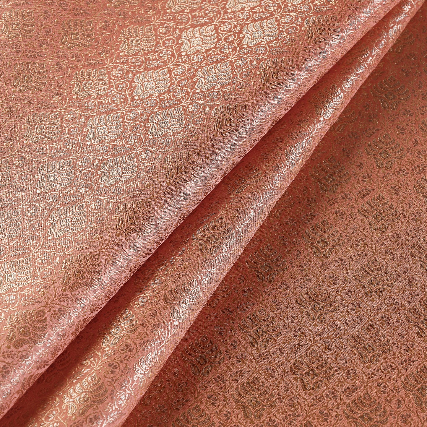 Brown - Banarasi Jacquard Brocade Viscose Silk Fabric