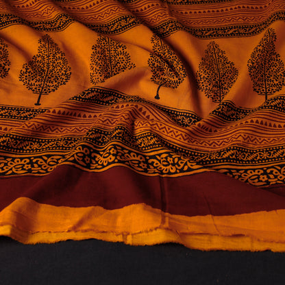 Orange - Bagh Block Printed Natural Dyed Cotton Dupatta