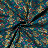 Blue - Banarasi Meena Jacquard Brocade Viscose Silk Fabric