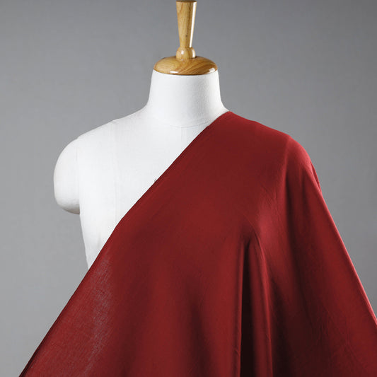 Red - Prewashed Fine Cotton Handloom Fabric
