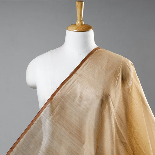 Beige - Traditional Chanderi Silk Pure Handloom Fabric