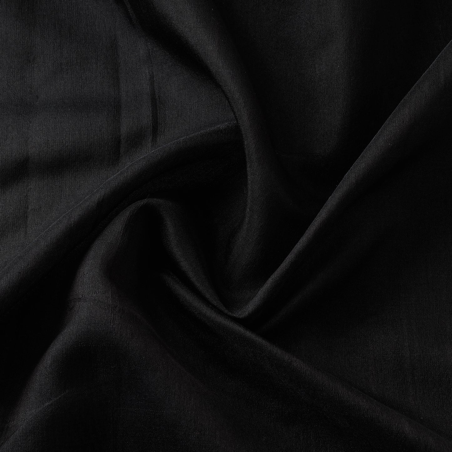 Black - Traditional Chanderi Silk Pure Handloom Fabric