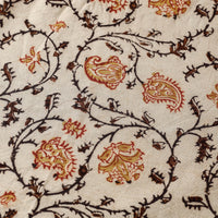 Beige - Pedana Kalamkari Block Printed Cotton Fabric